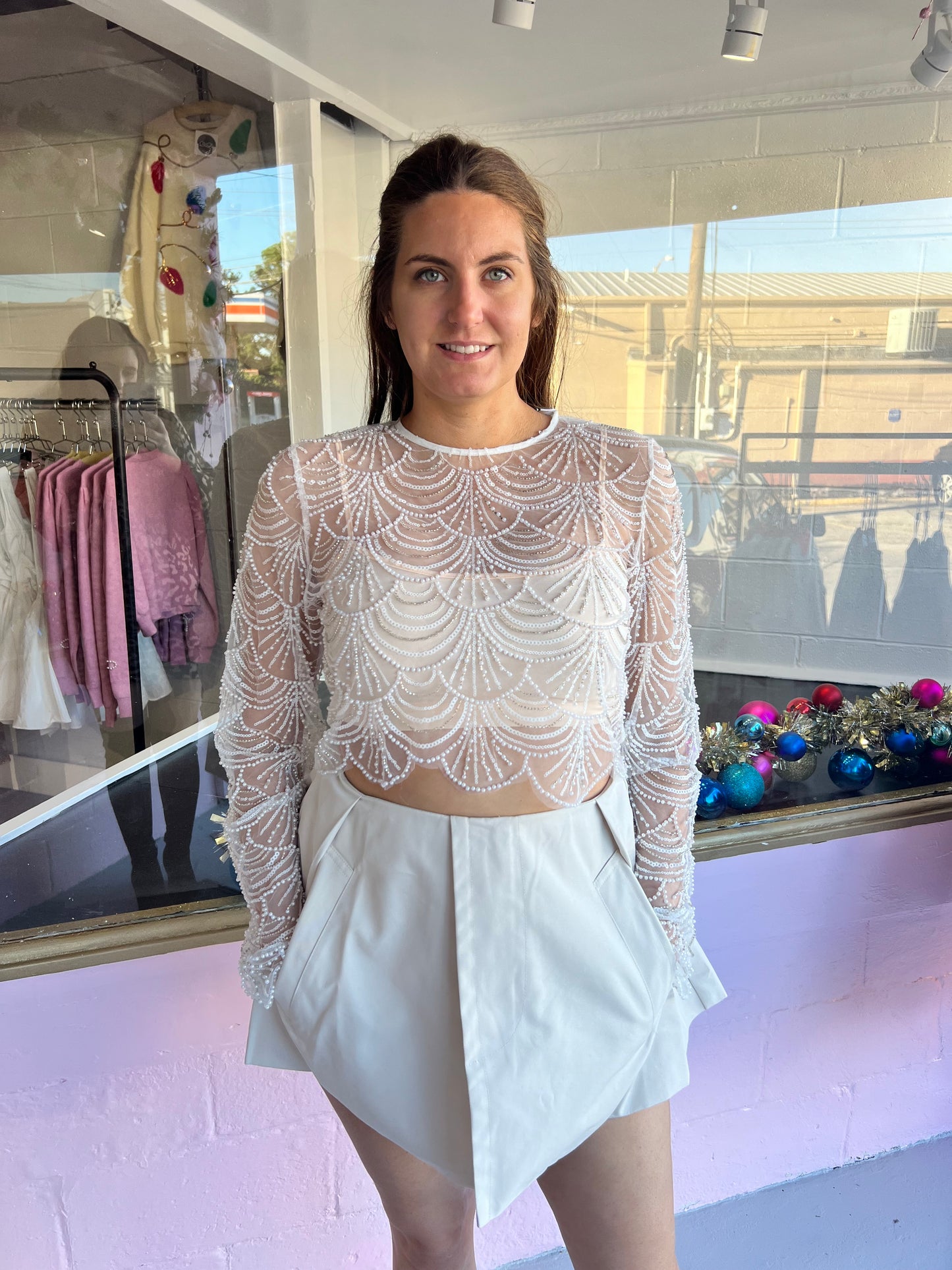 Sequin and Pearl Top
