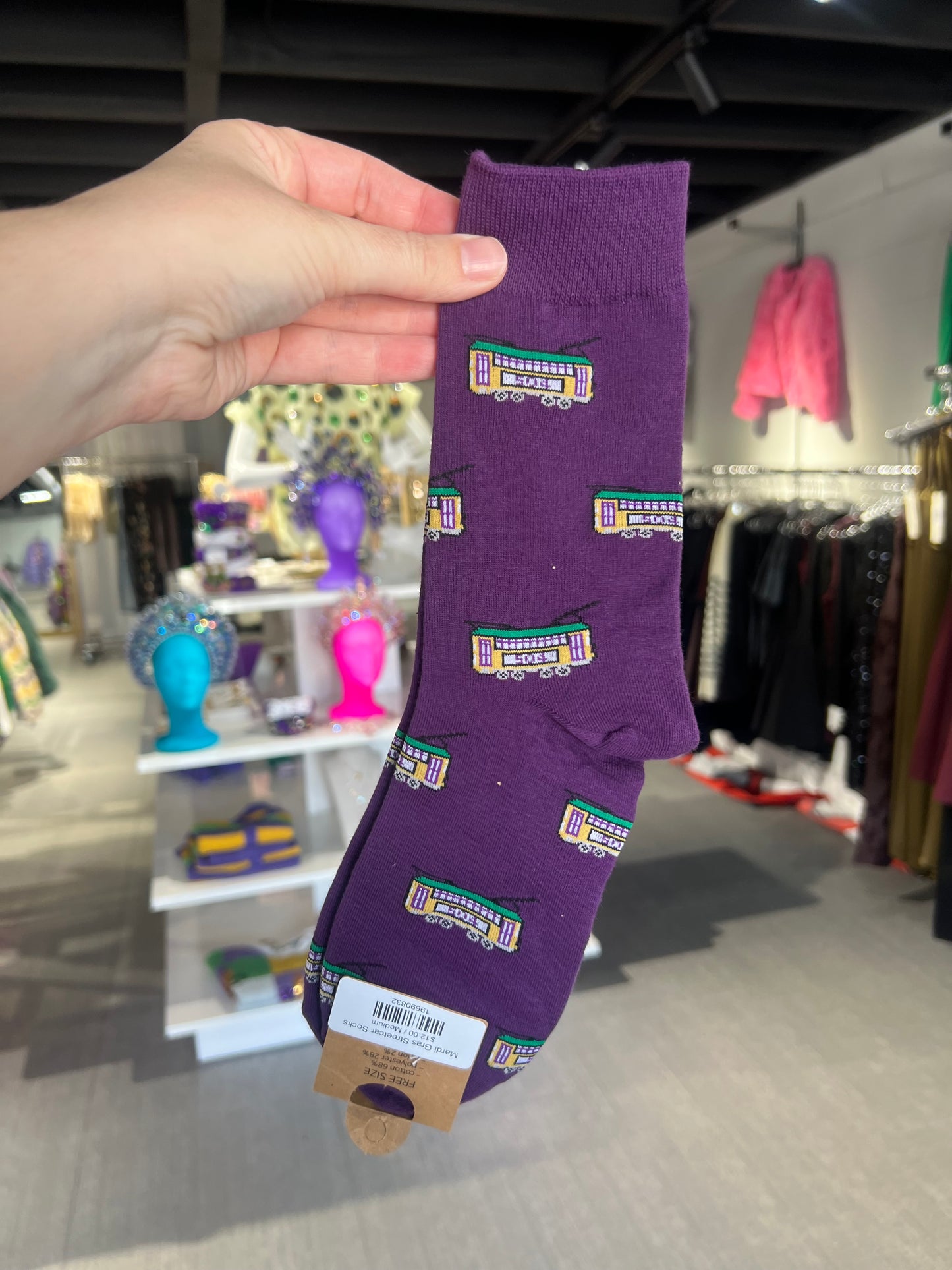 Mardi Gras Streetcar Socks