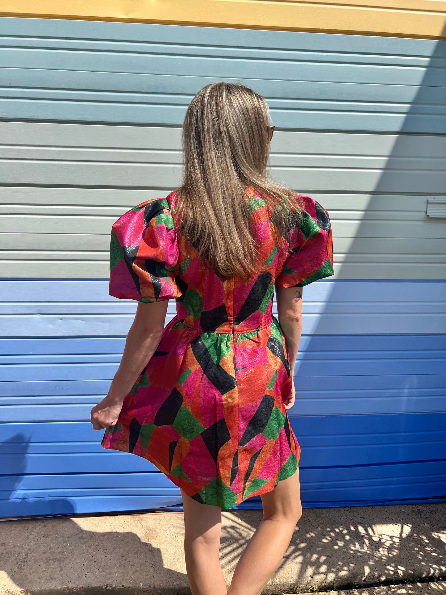 Geometric Metallic Dress