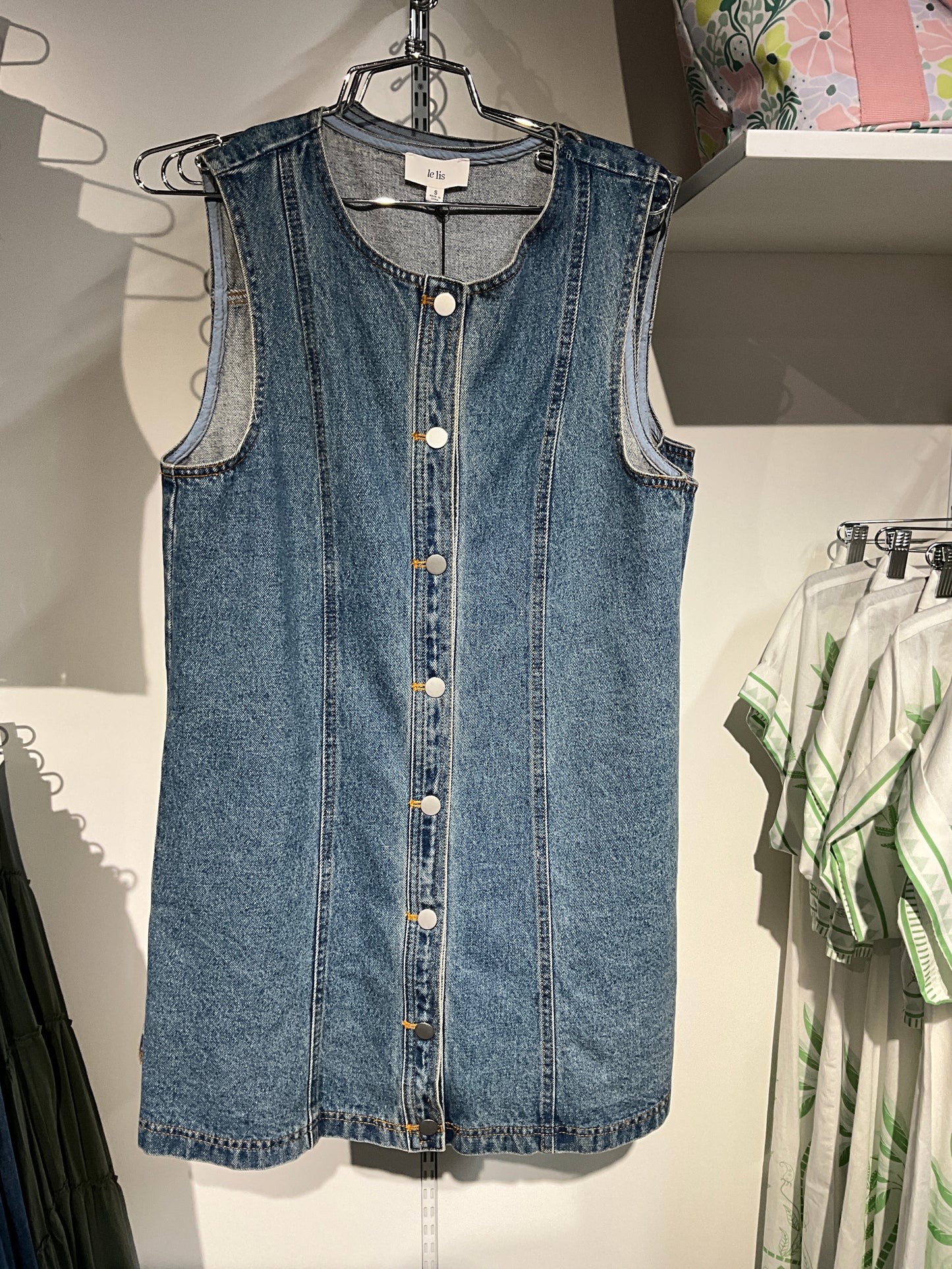 Sleeveless Button Down Denim Dress