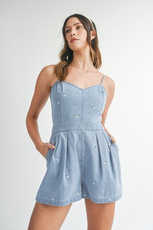 Daisy Denim Romper