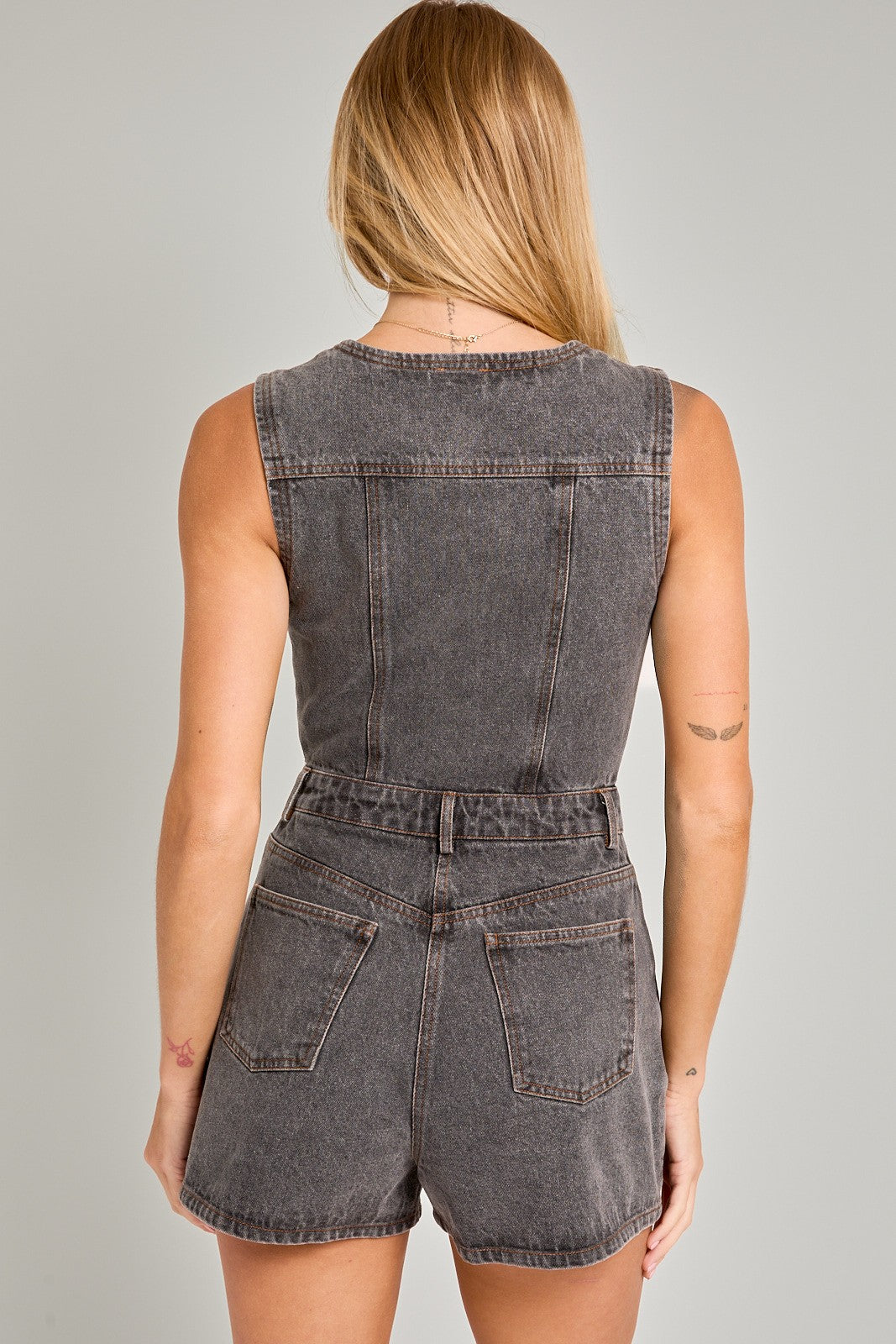 Serena Washed Denim Romper