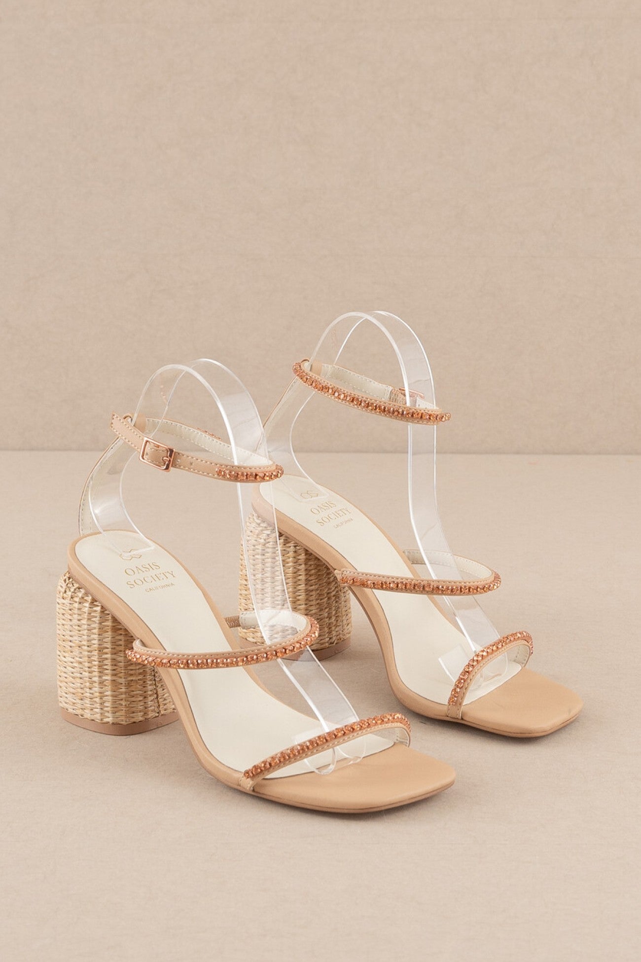 Destiny Studded Heel (Rose Gold)