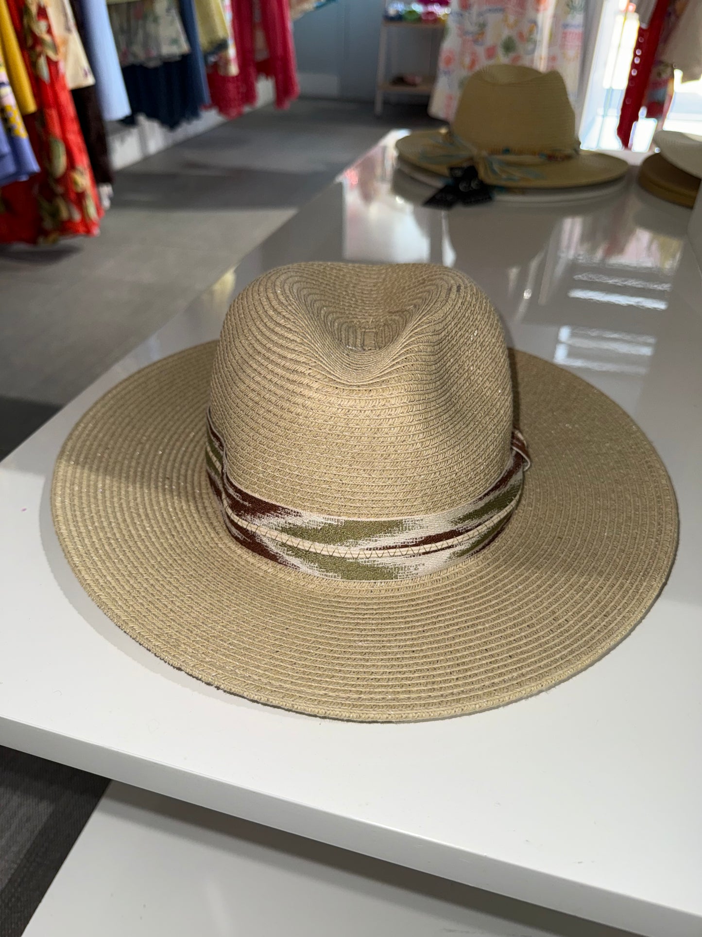 Panama Hat with Aztec Pattern