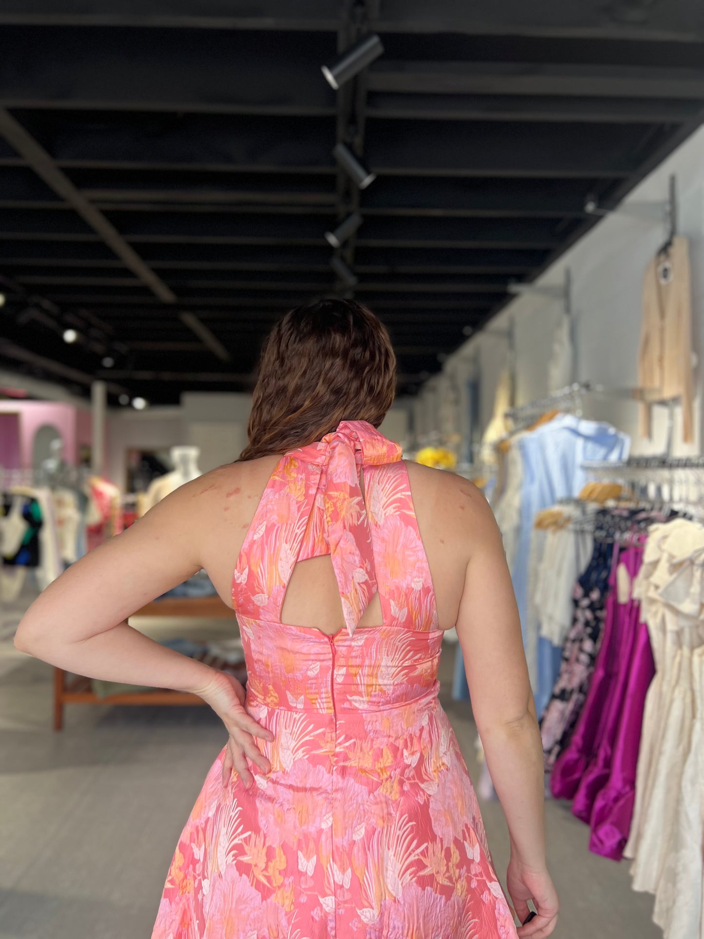 Vibrant Floral Halter Dress