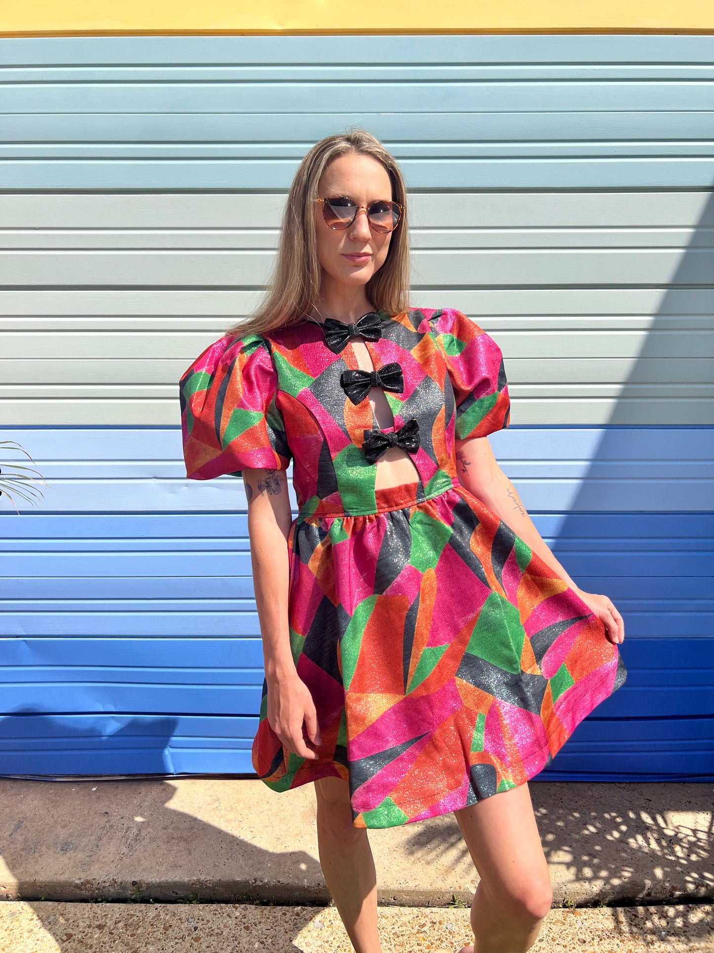 Geometric Metallic Dress