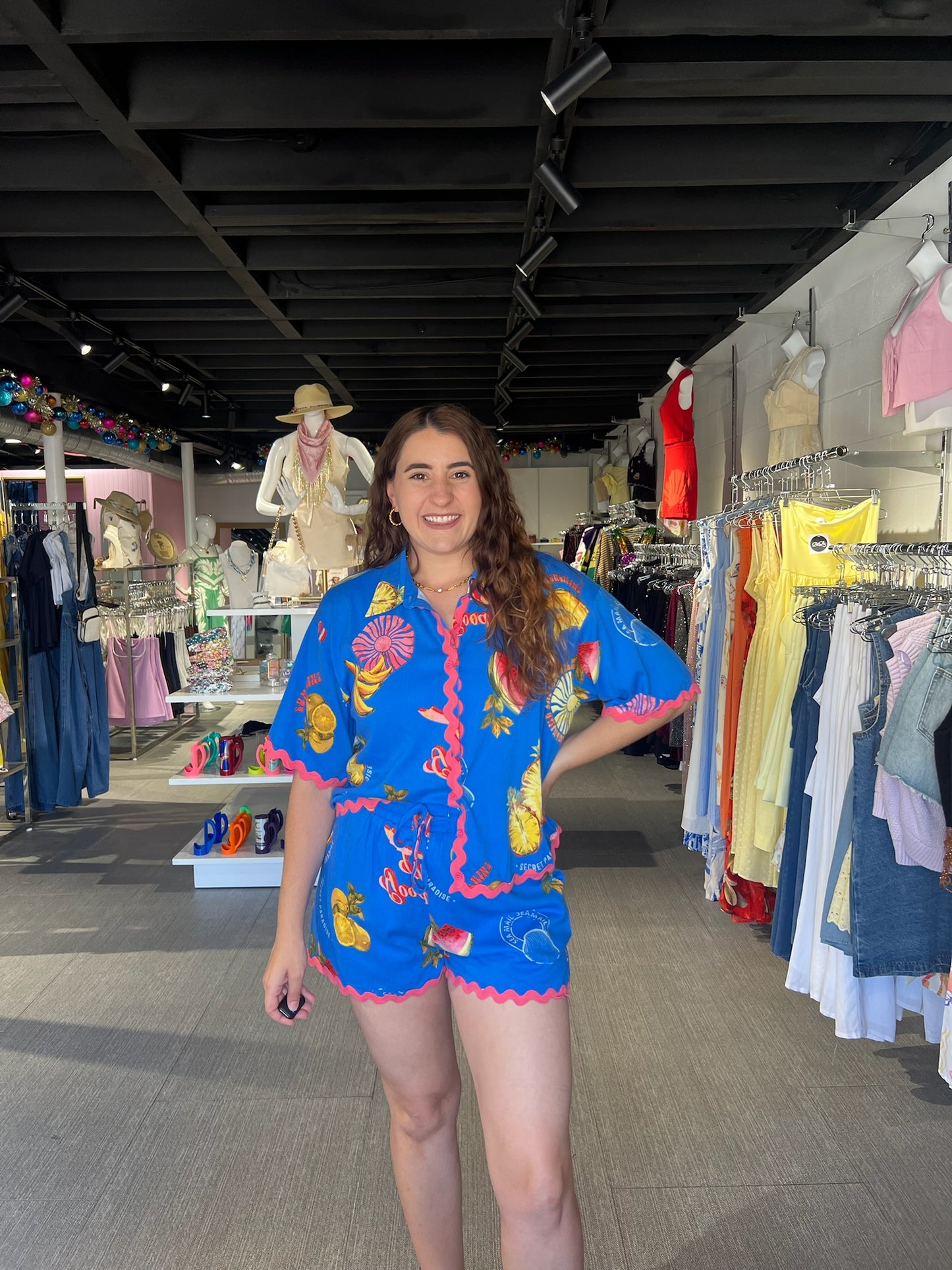 Alanie Tropical Drawstring Shorts
