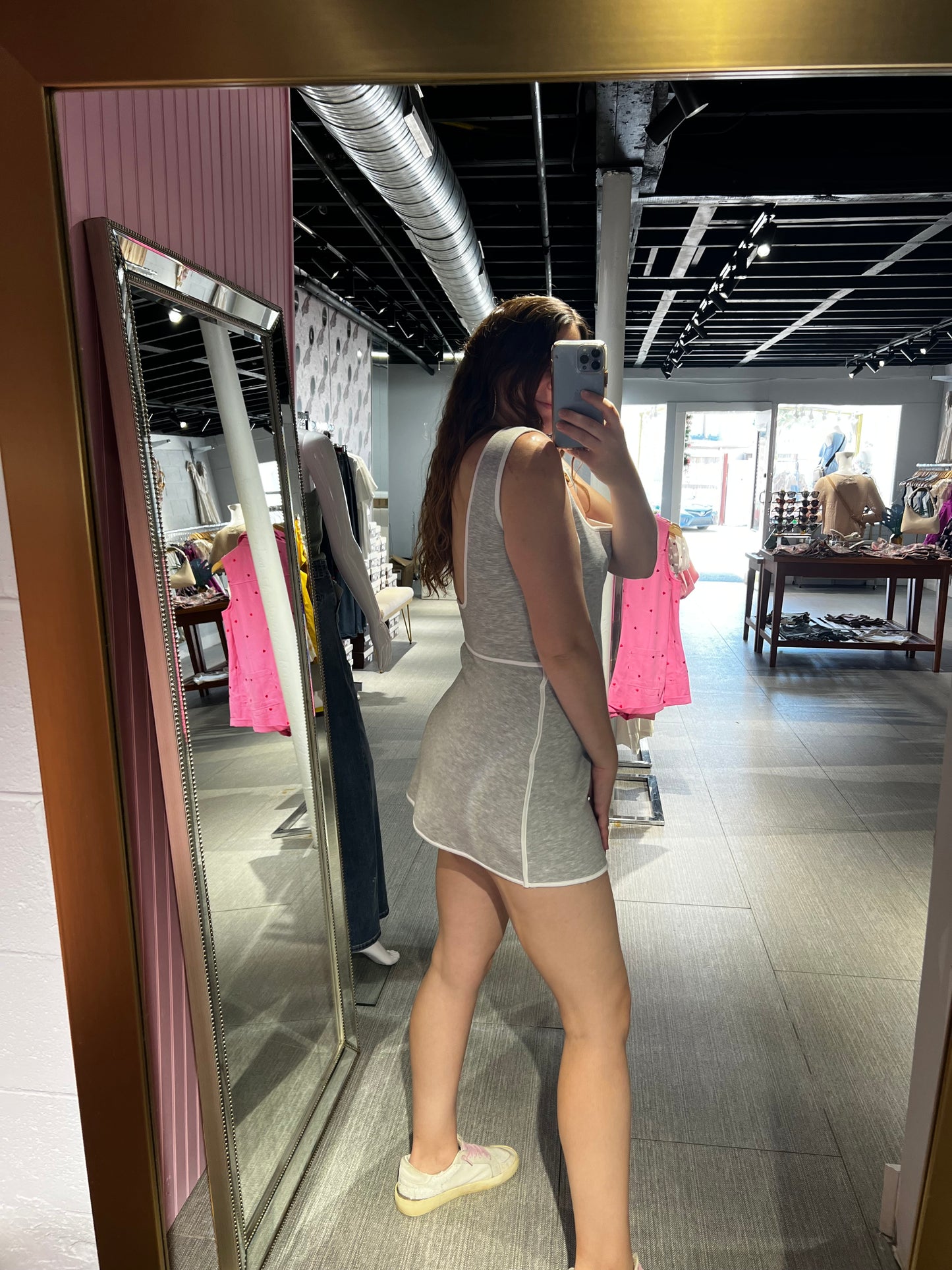 Meredith Blake Scuba Romper - Grey