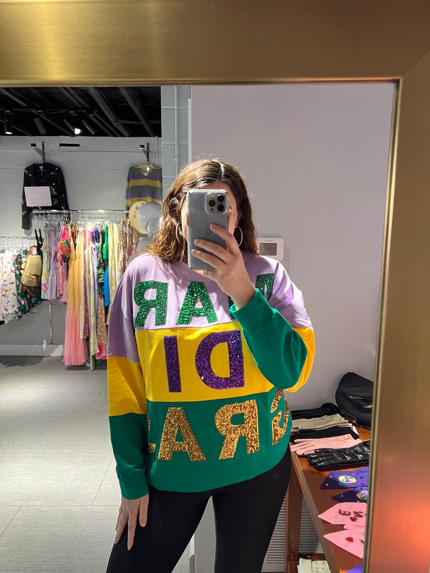 Mardi Gras Long Sleeve Top