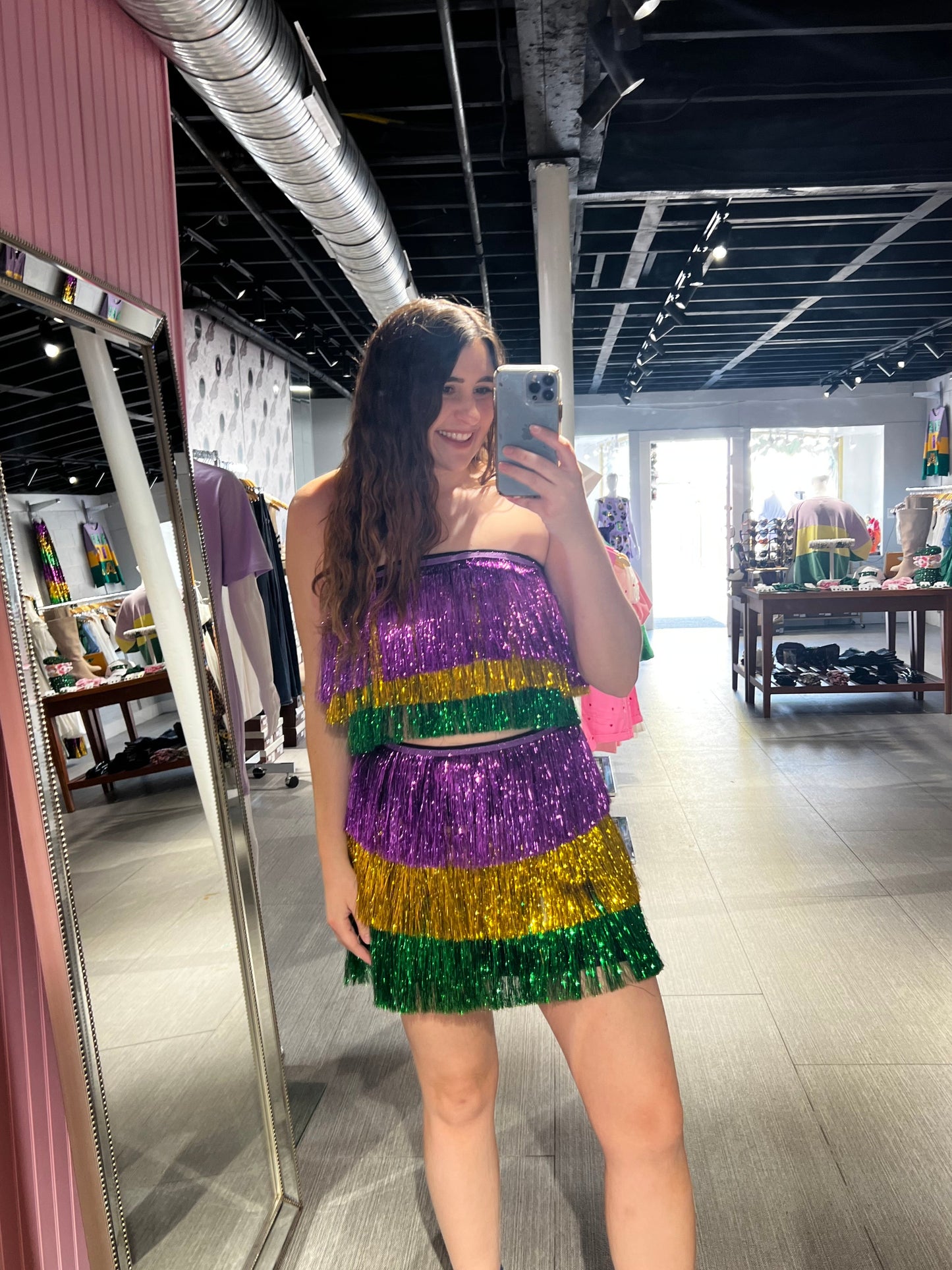 Mardi Gras Fringe Two Piece Set