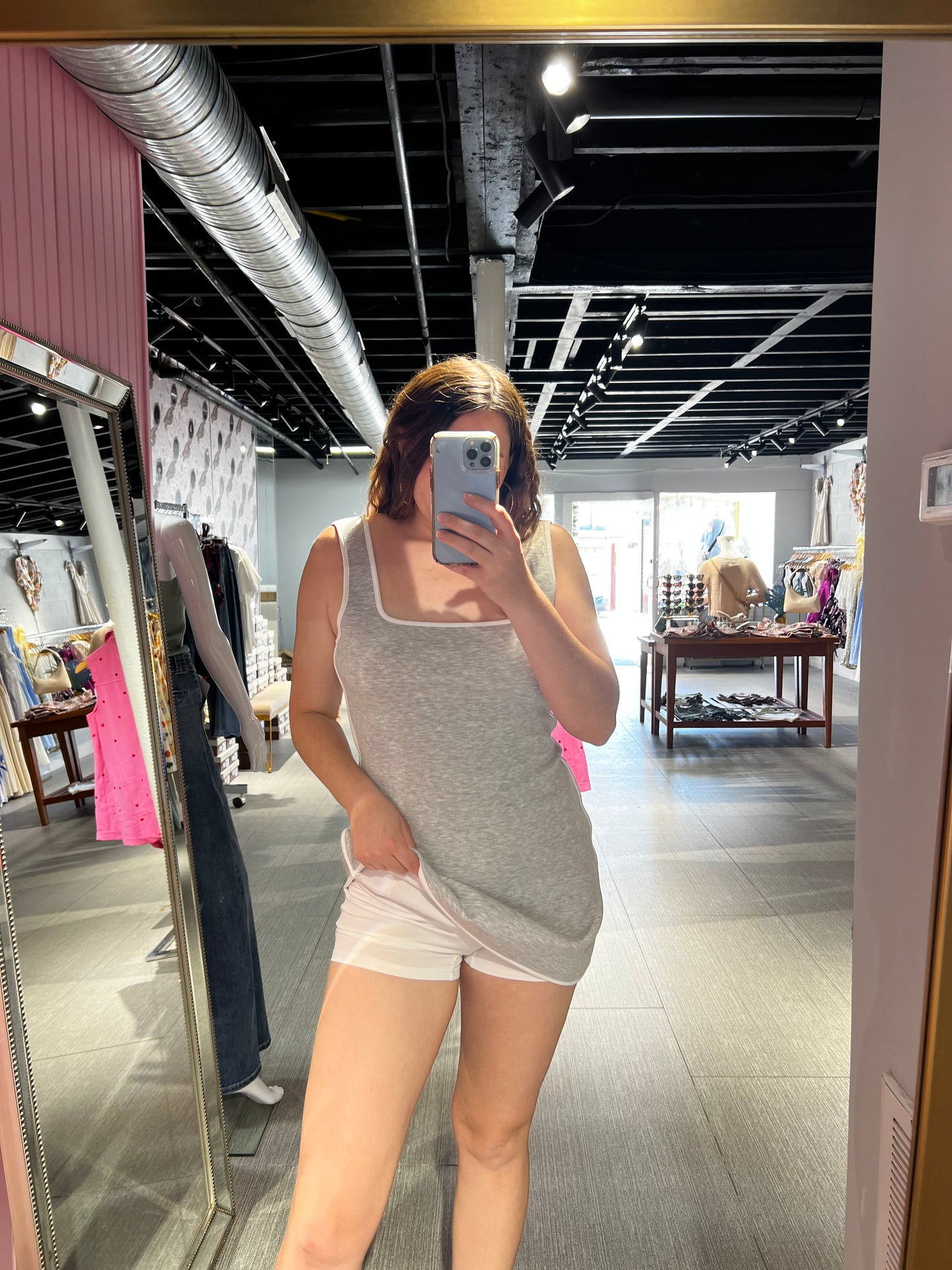 Meredith Blake Scuba Romper - Grey