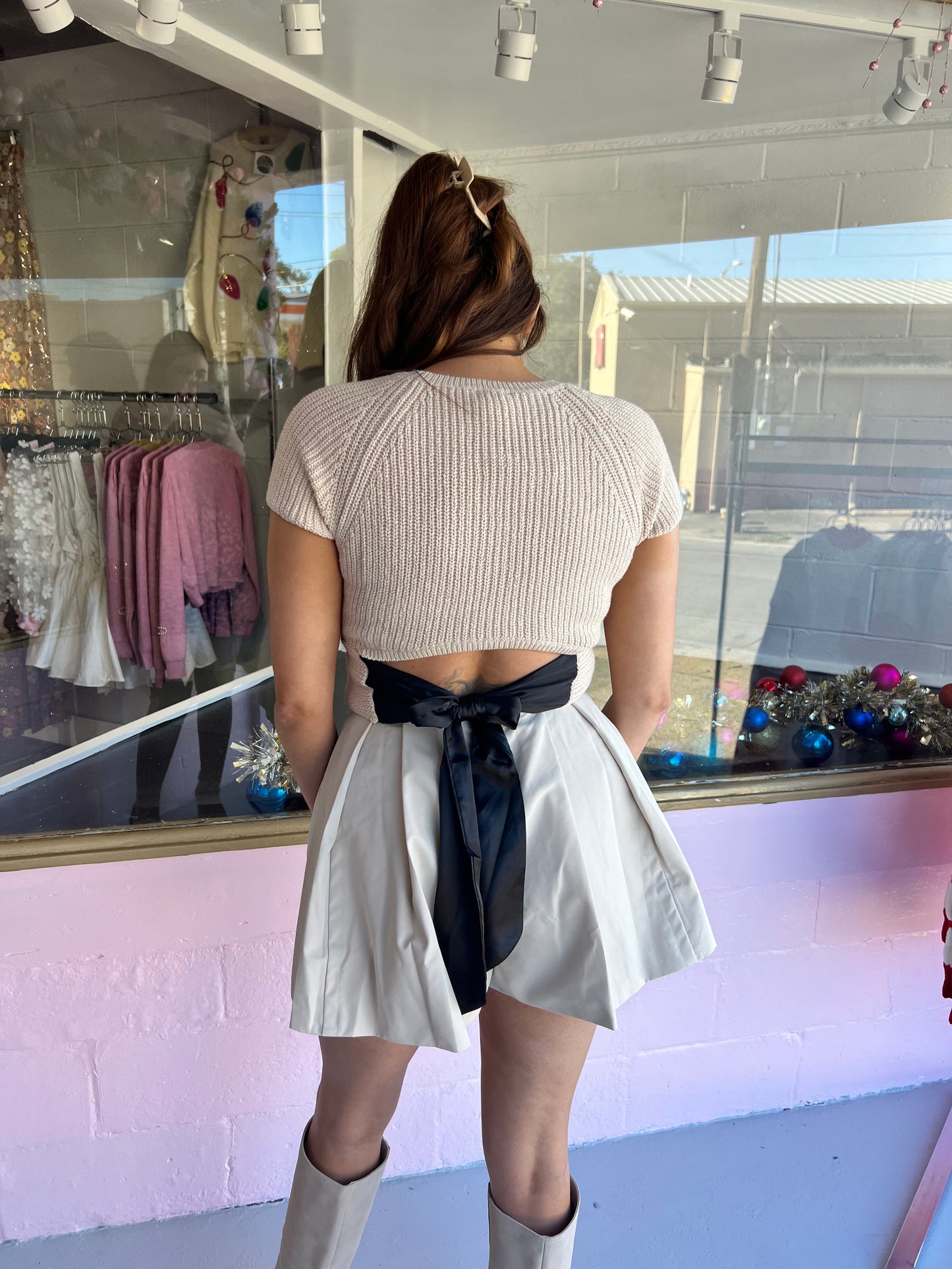 All Tied Up Sweater (Beige)