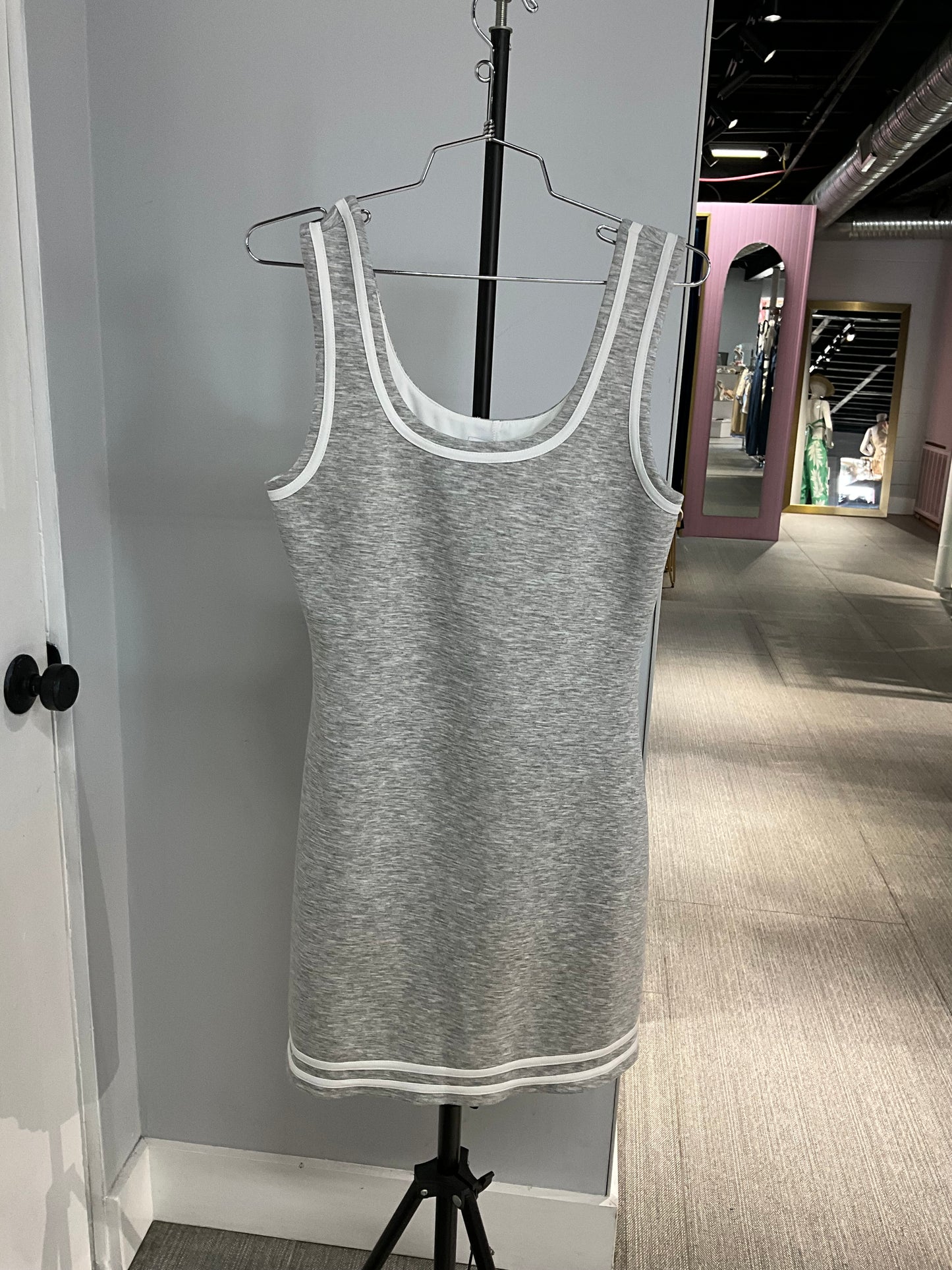 Grey Scuba Athletic Dress Romper