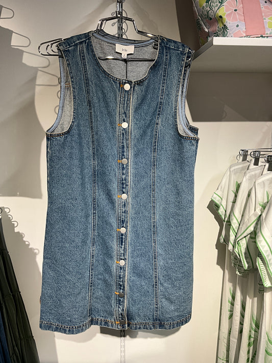 Sleeveless Button Down Denim Dress