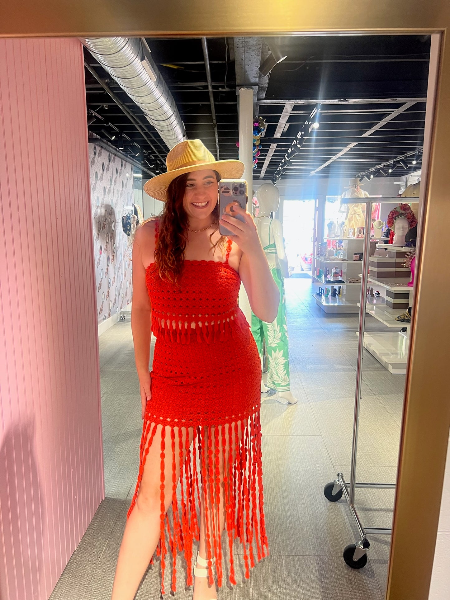 Sunset Fringe Crochet Two Piece Set