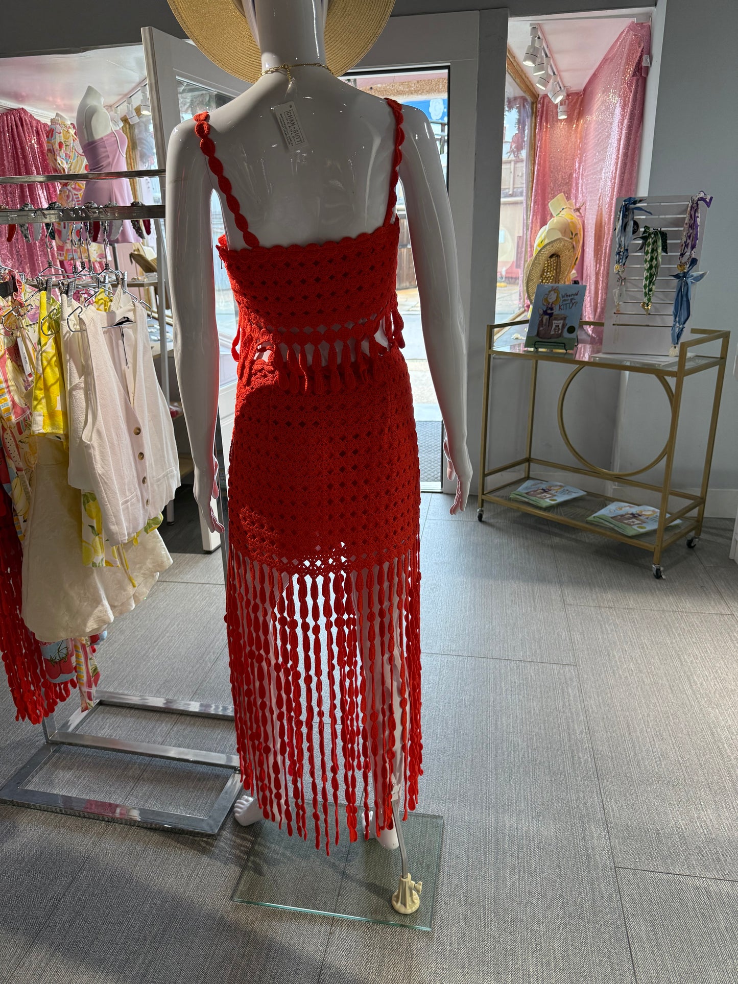 Sunset Fringe Crochet Two Piece Set