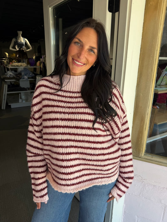 Callie Pink Stripe Sweater