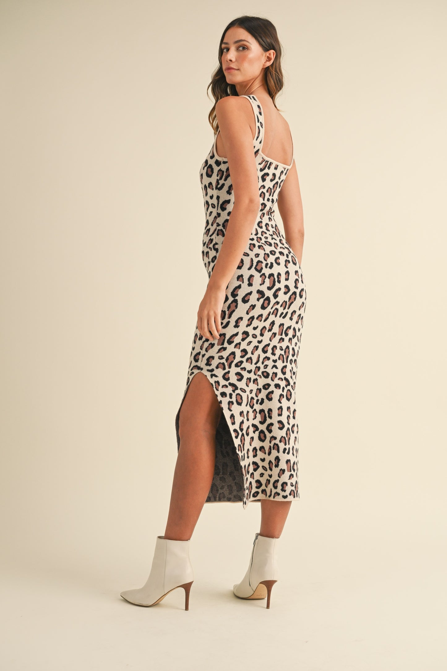 Leopard Bodycon Sweater Dress