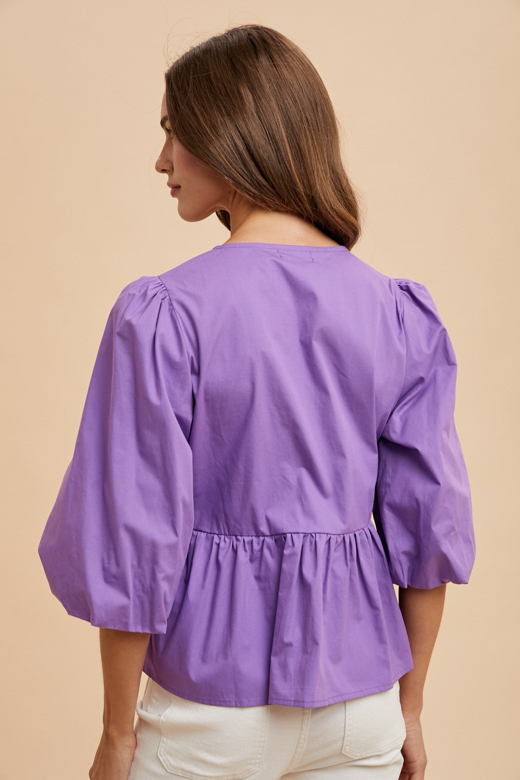 Mardi Gras Bow Peplum Blouse