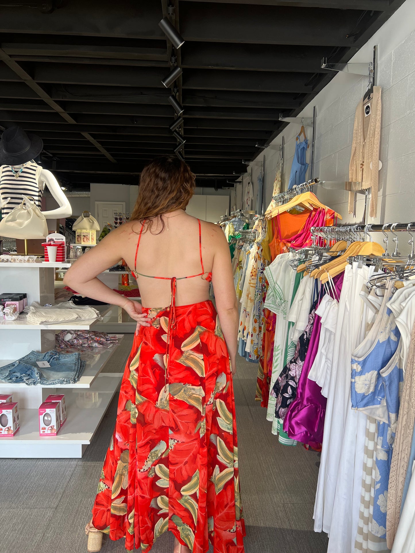 Red Hot Tropical Maxi Dress