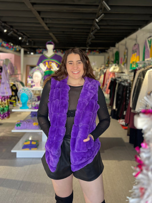 Purple Faux Fur Vest