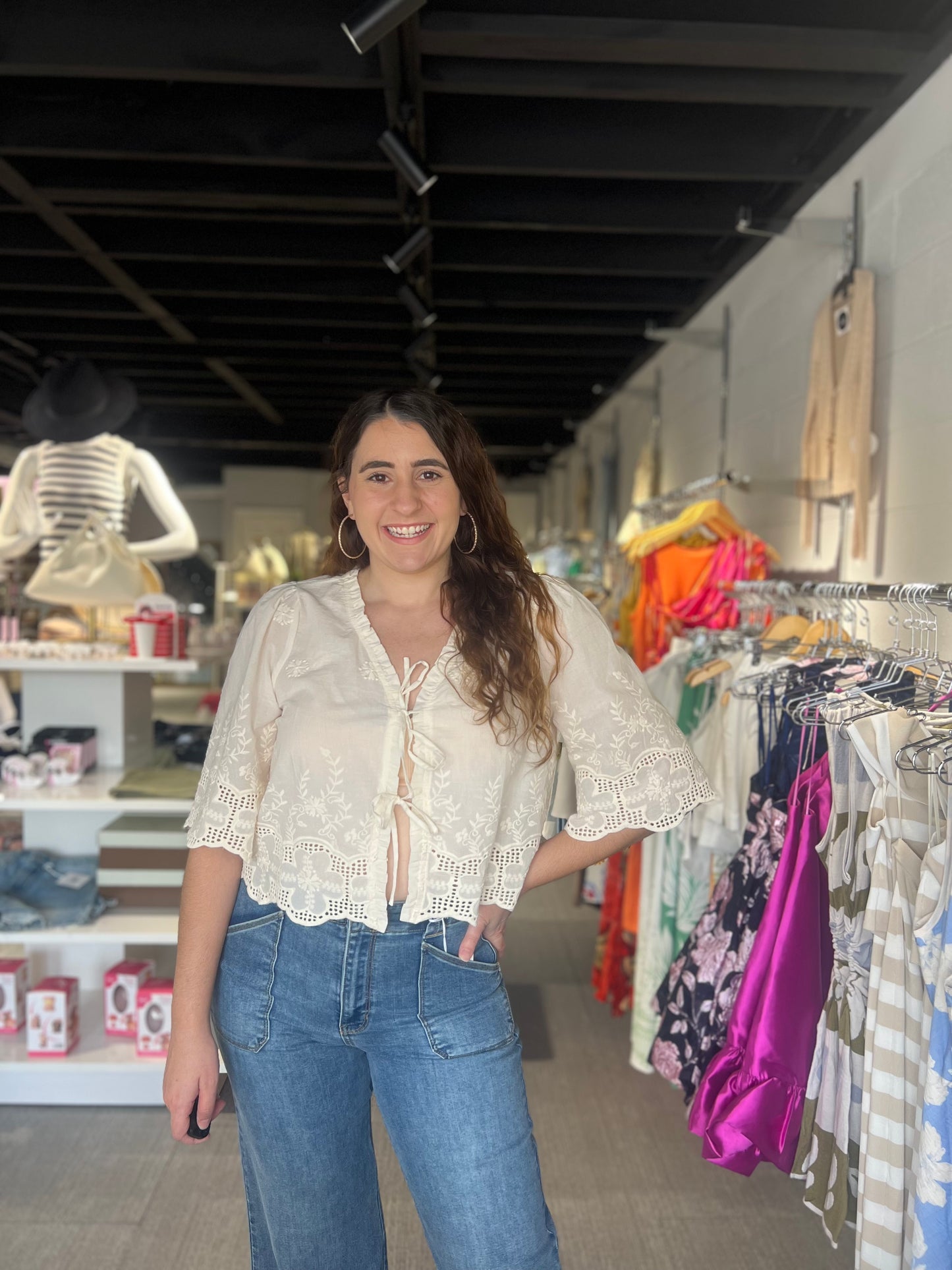 Boho Tie Front Blouse