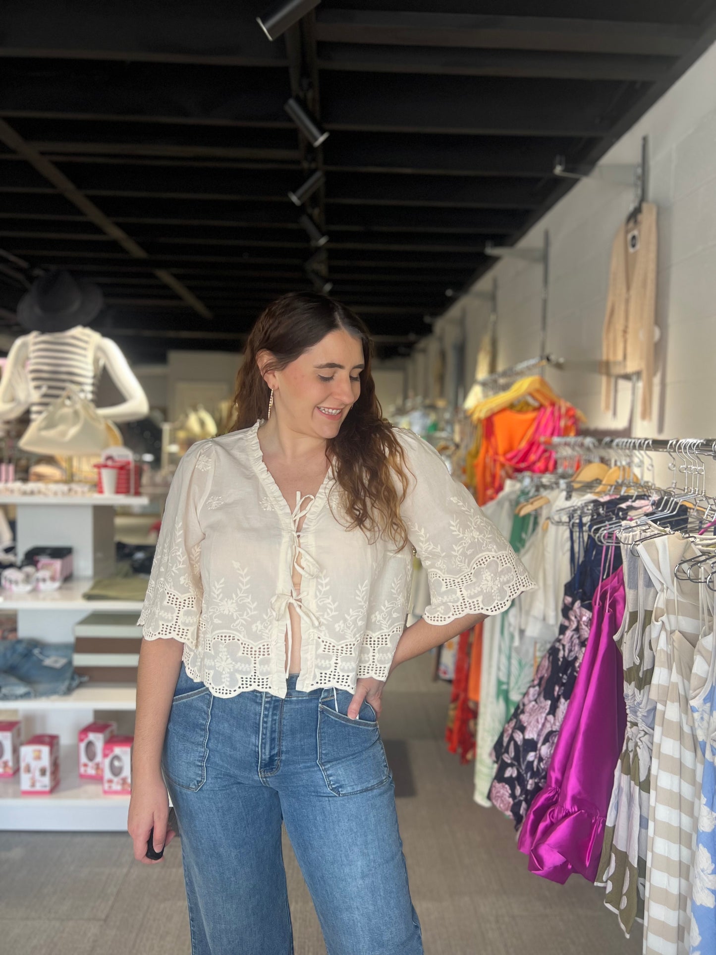Boho Tie Front Blouse