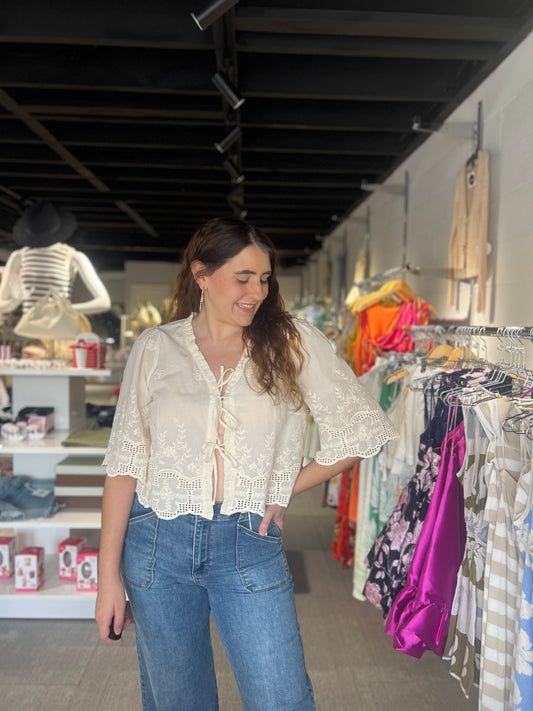 Boho Tie Front Blouse