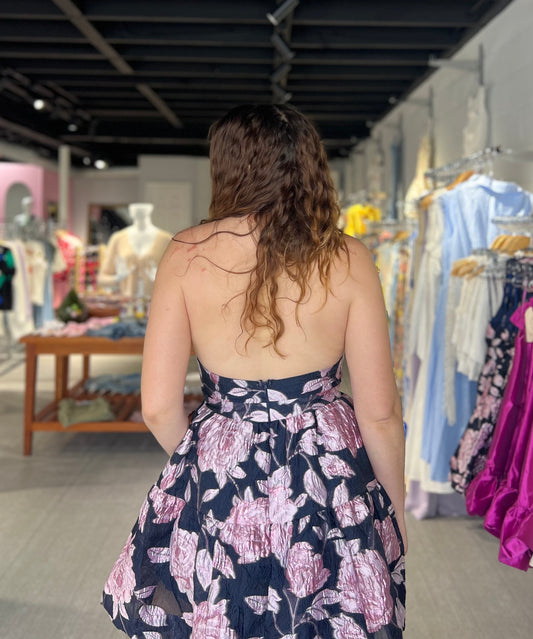 Romantic Rose Halter Dress