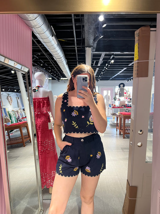 Floral Embroidered Two Piece Set