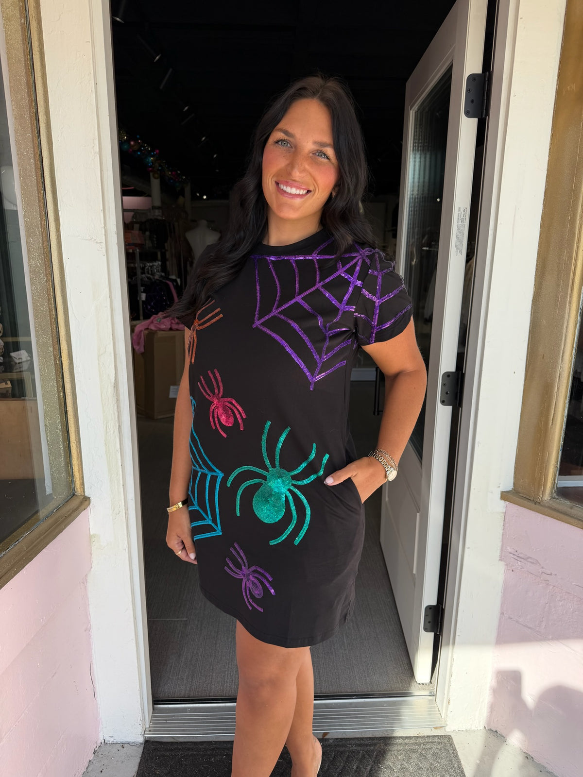 Halloween Spiderweb Tshirt Dress