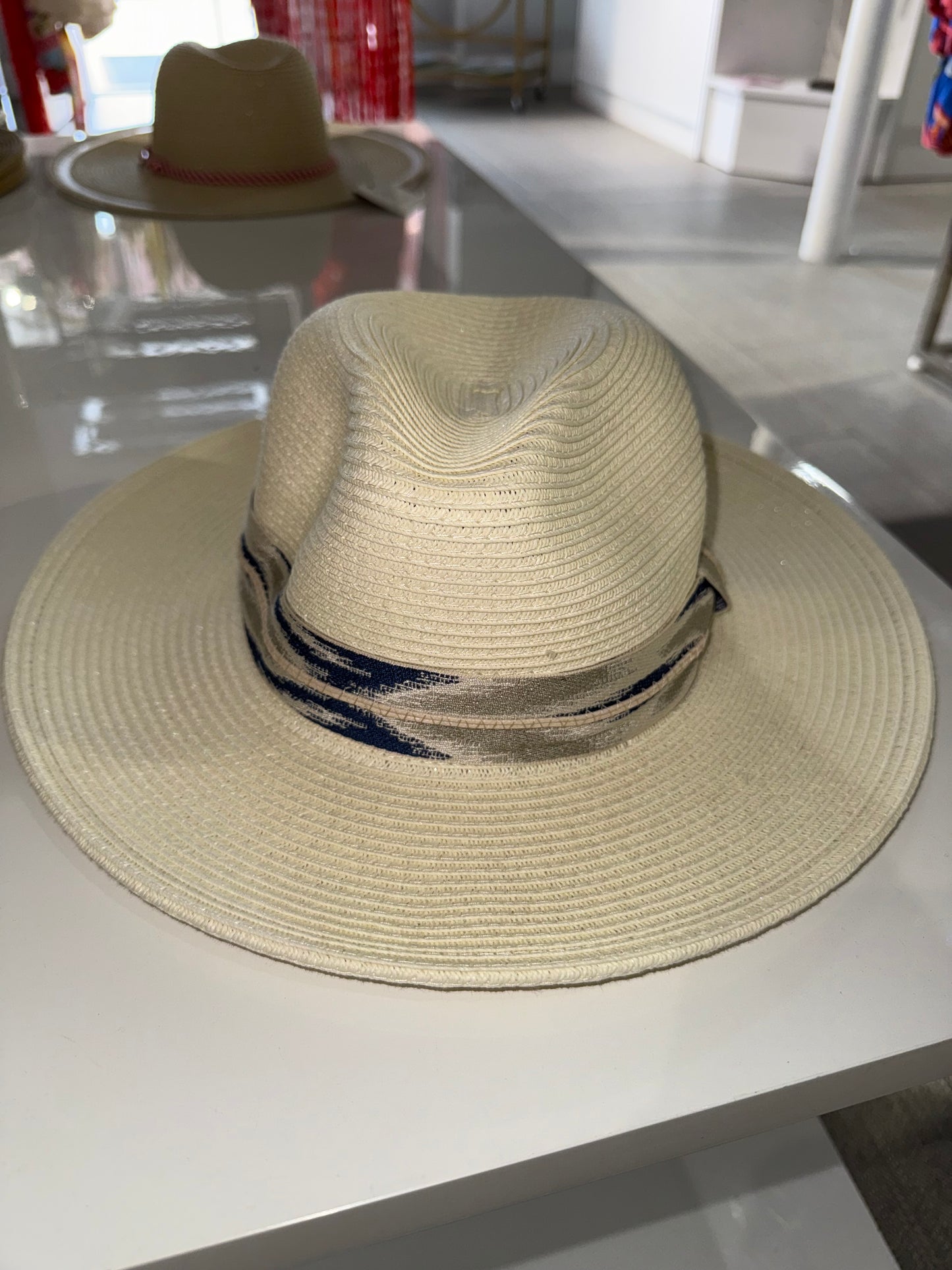 Panama Hat with Aztec Pattern