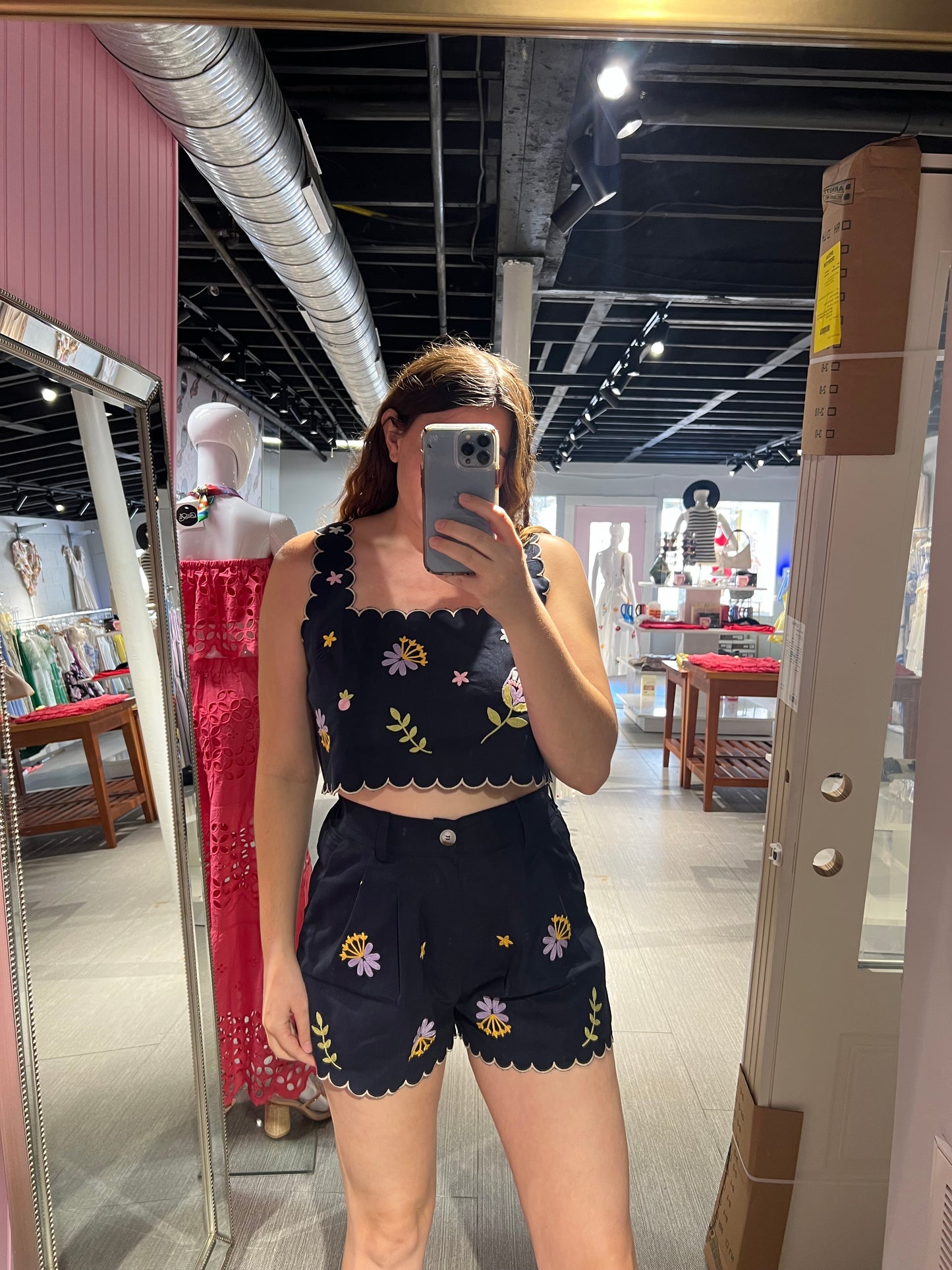 Floral Embroidered Two Piece Set