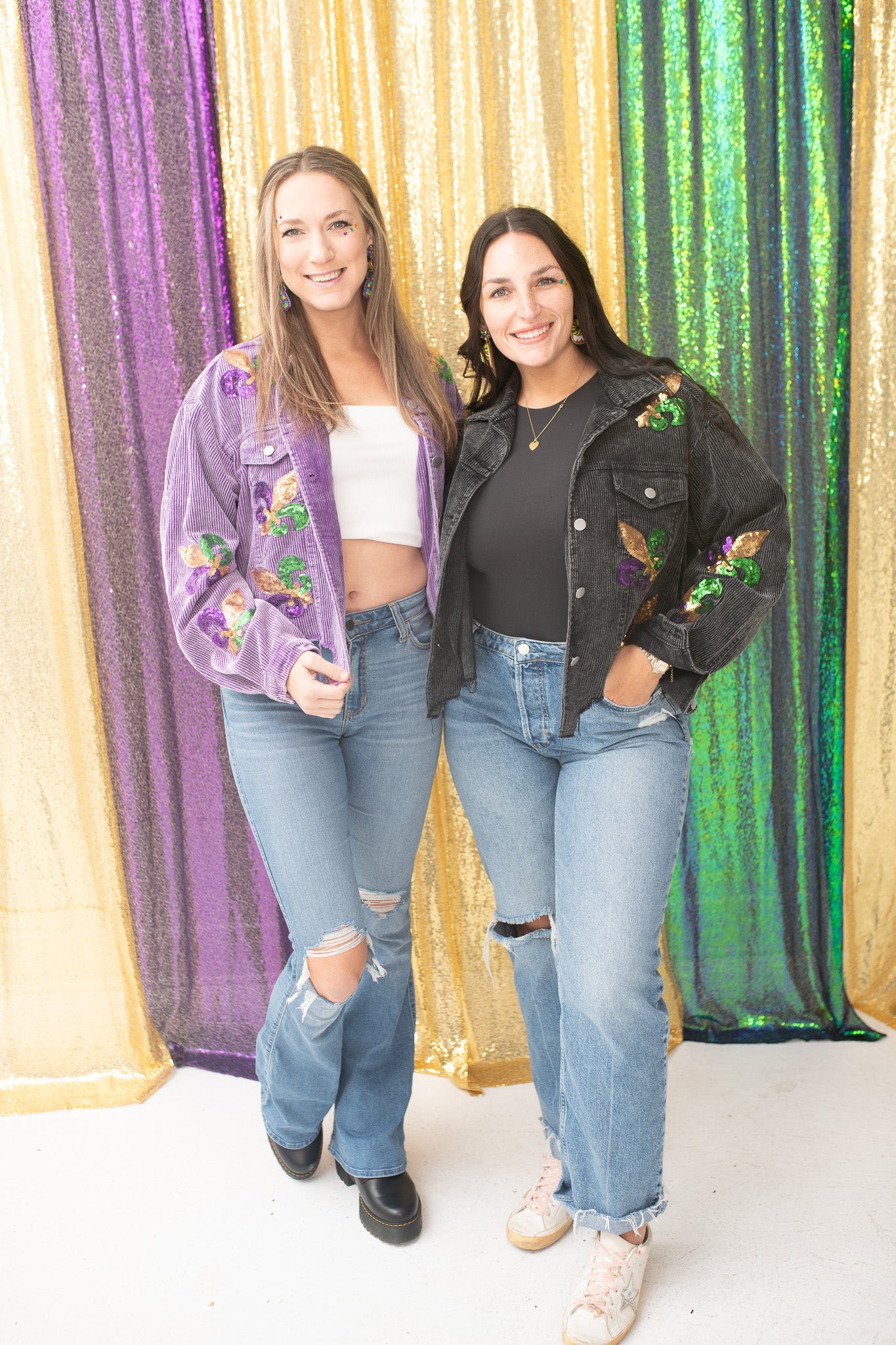 Mardi Gras Corduroy Black Jacket