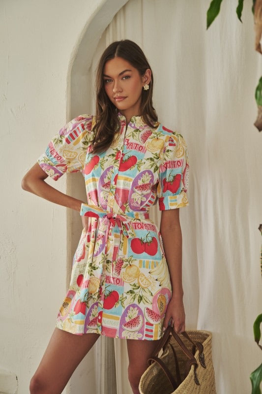 Farmers Market Button Down Mini Dress
