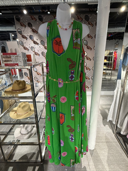 Trini Postcard Halter Neck Maxi Dress