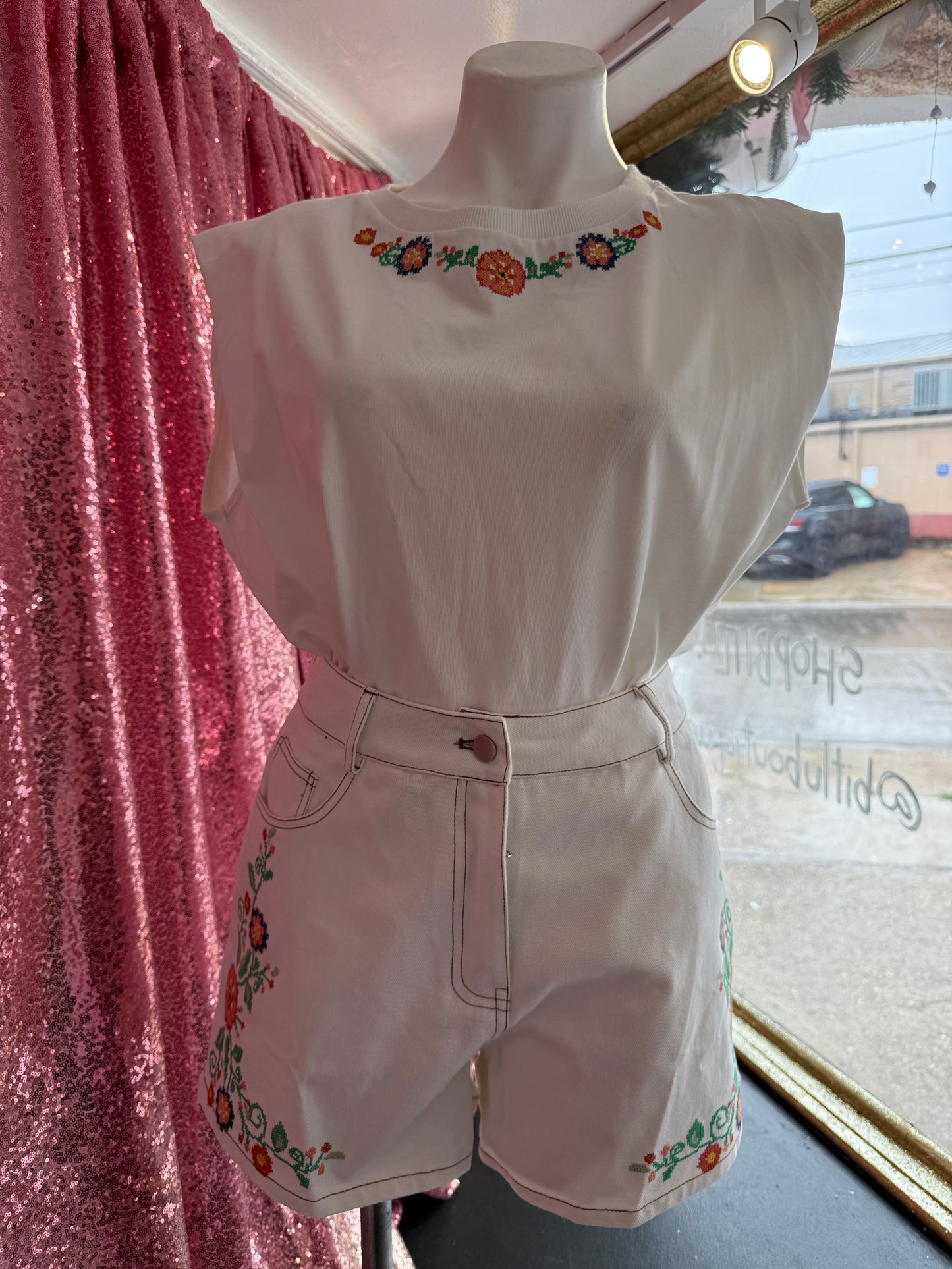 Embroidered Tapestry Shorts