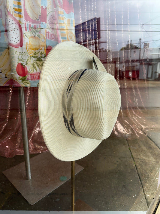 Panama Hat with Aztec Pattern
