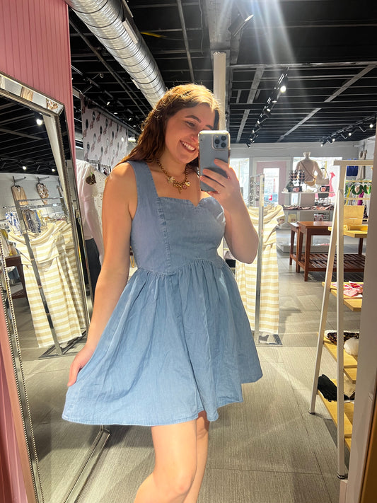 Denim Corset Back Dress