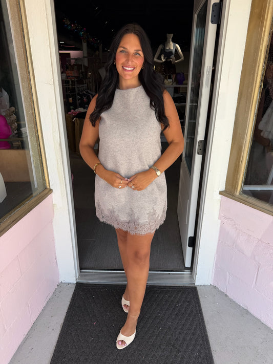 Day to Night Grey Lace Dress