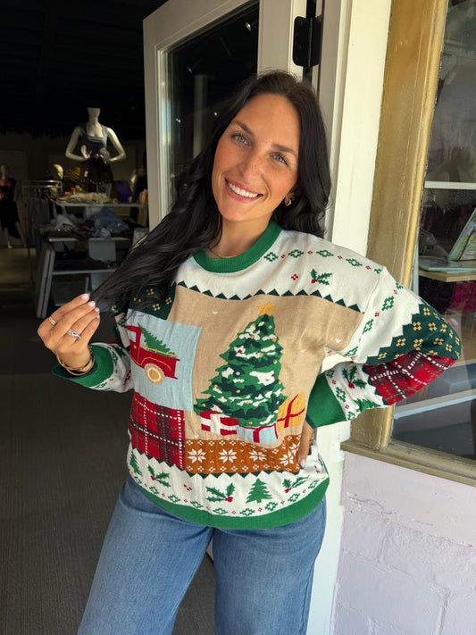 Christmas Quilt Sweater