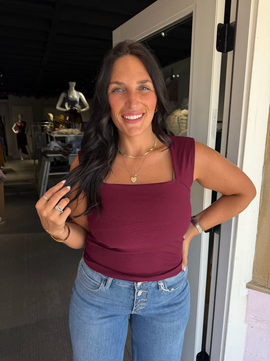 Run Around Ruched Top - Burgundy