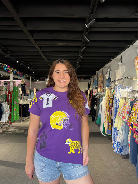 Purple GameDay Sequin Tee