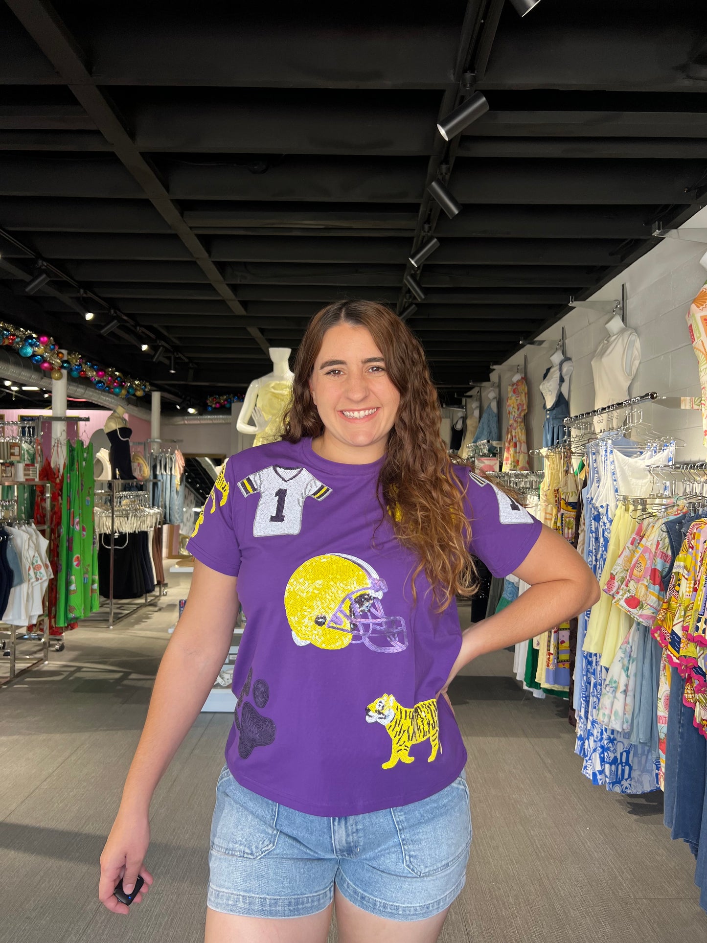 Purple GameDay Sequin Tee