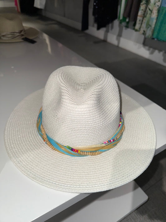 Panama Hat with Bead Detail