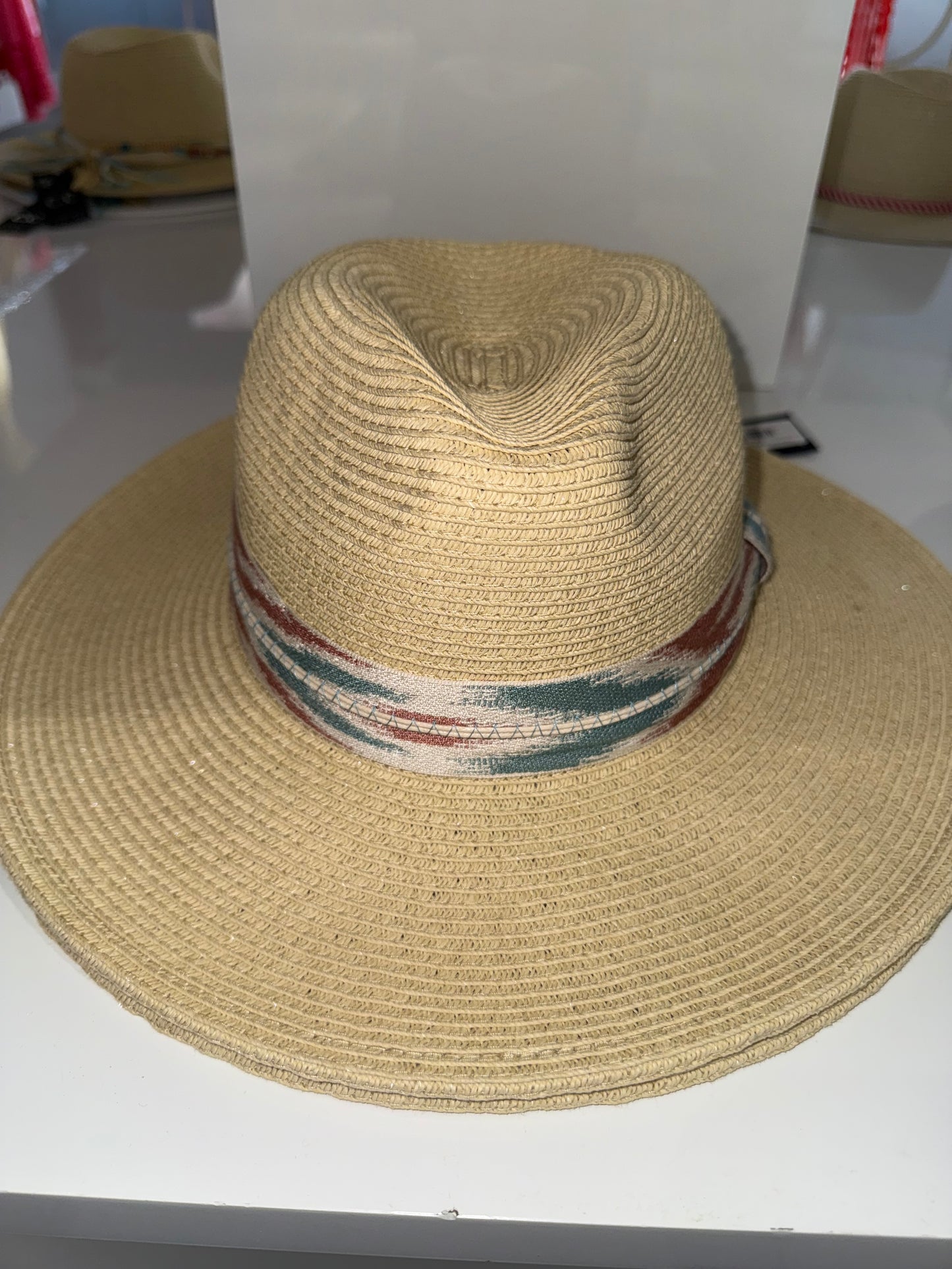 Panama Hat with Aztec Pattern