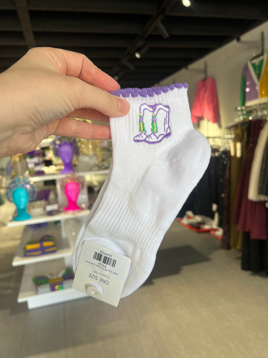 Mardi Gras Marching Boot Crew Socks