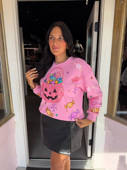Candy Queen Pink Halloween Sweatshirt