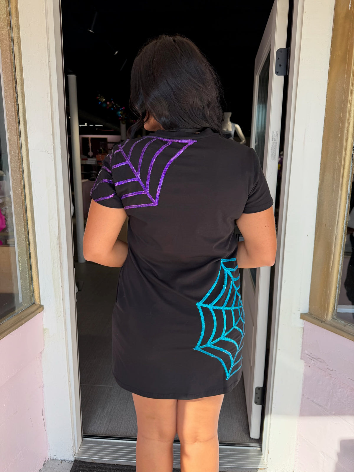 Halloween Spiderweb Tshirt Dress