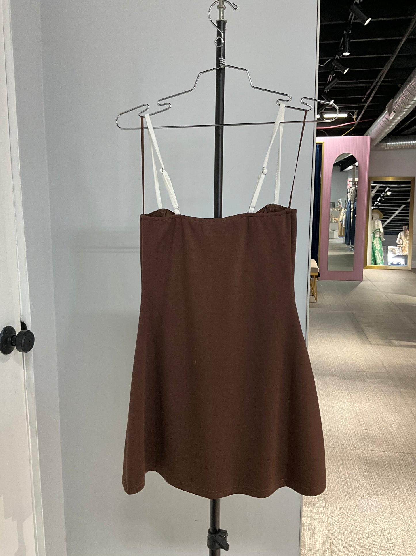 Chocolate Brown Athletic A-Line Romper Dress